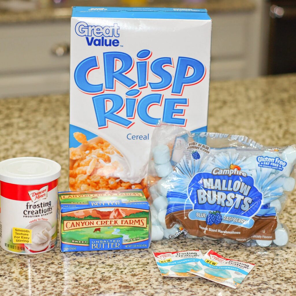 Blue Raspberry Rice Krispie Treats